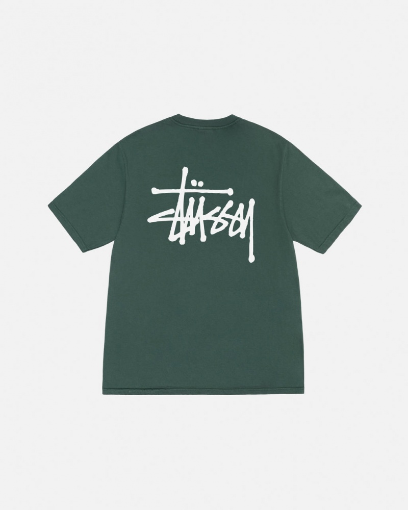 Stussy Basic Stussy Tee Pigment Dyed - Unisex Shortsleeve Groen | SNLNY97042