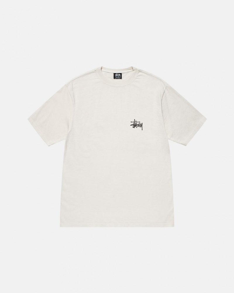 Stussy Basic Stussy Tee Pigment Dyed - Unisex Shortsleeve Beige | TNLPQ53407