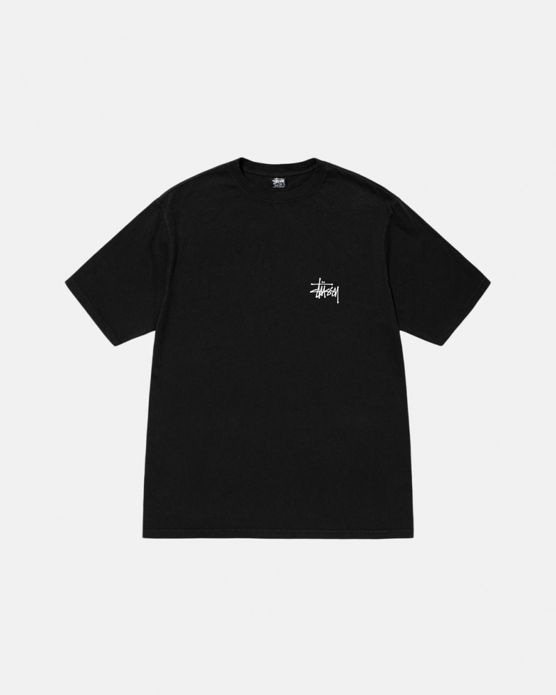 Stussy Basic Stussy Tee Pigment Dyed - Unisex Shortsleeve Zwart | PNLER30077