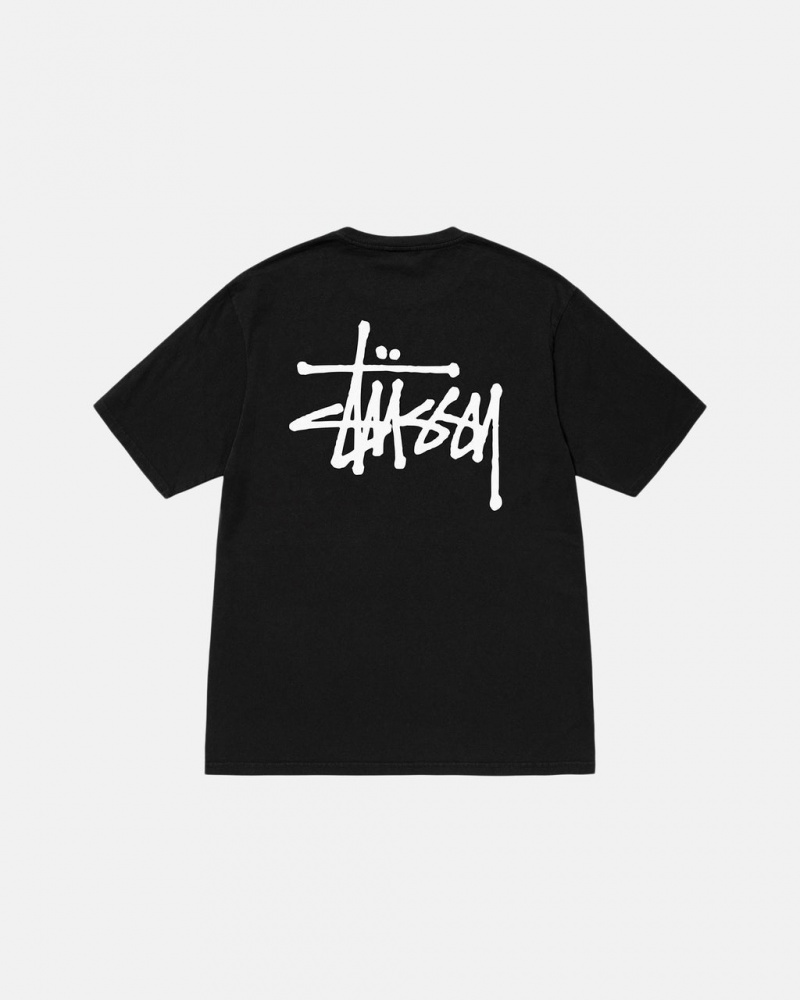 Stussy Basic Stussy Tee Pigment Dyed - Unisex Shortsleeve Zwart | PNLER30077