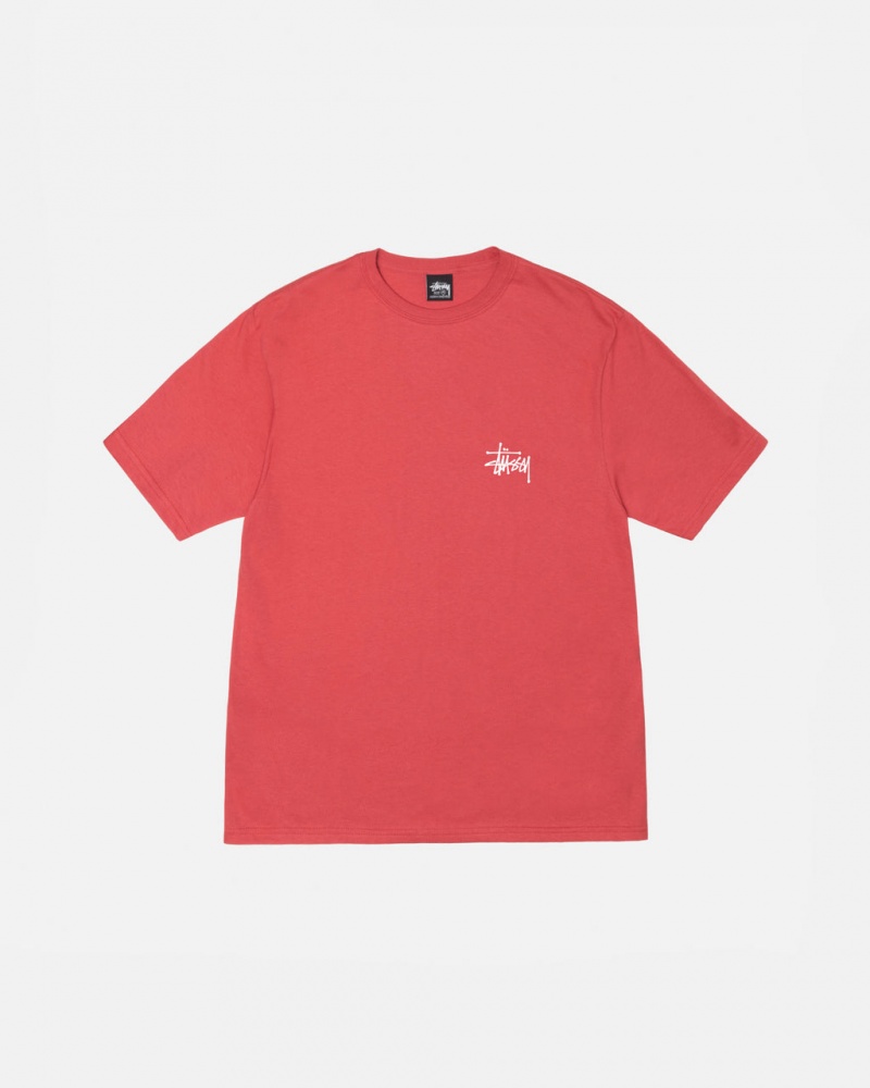 Stussy Basic Stussy Tee - Mens Kort Sleeve T-Shirt Rood | NLJKU89987