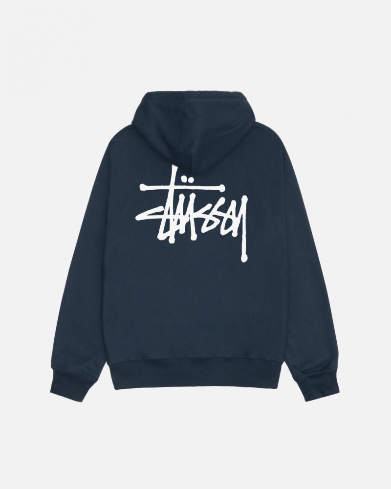 Stussy Basic Stussy Zip Hoodie - Unisex Hoodies Donkerblauw | NLCVG55706