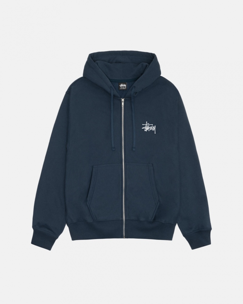 Stussy Basic Stussy Zip Hoodie - Unisex Hoodies Donkerblauw | NLCVG55706