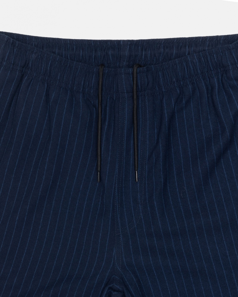 Stussy Beach Pant Wol Stripe - Unisex Pants Donkerblauw | NLJZR48081