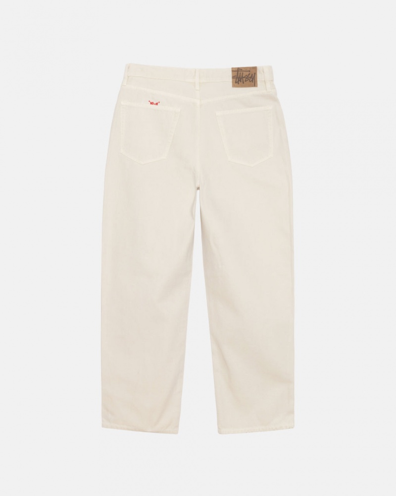 Stussy Big Ol& Jean Washed Canvas - Unisex Pants Beige | FNLHY26217