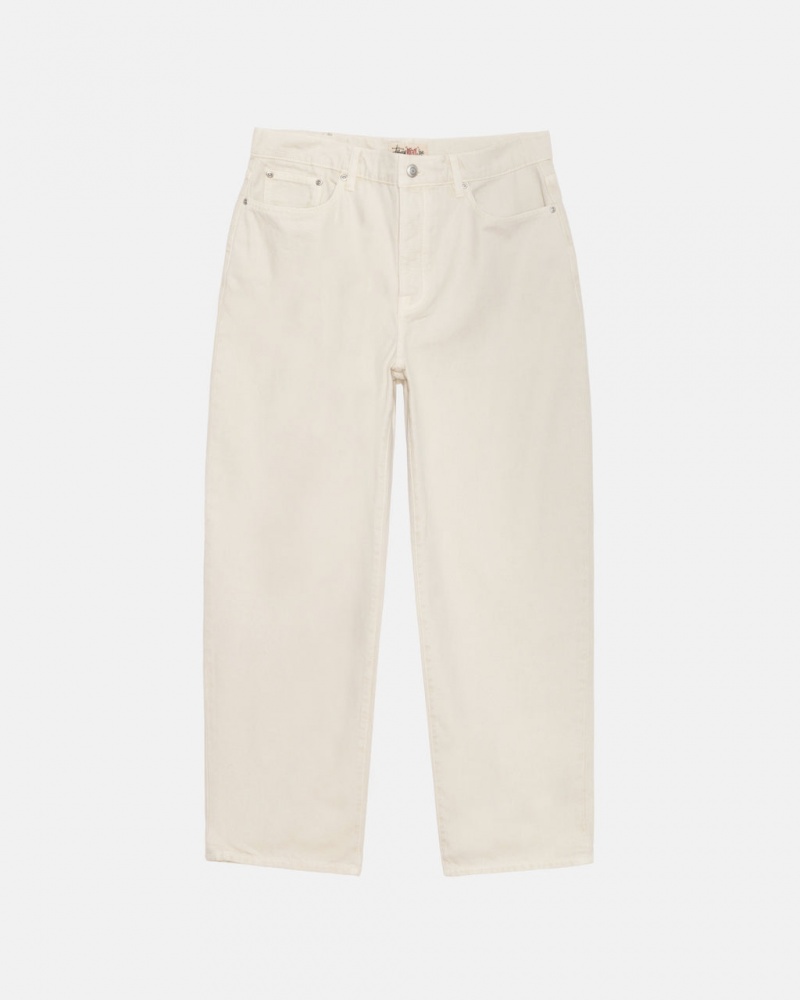 Stussy Big Ol& Jean Washed Canvas - Unisex Pants Beige | FNLHY26217