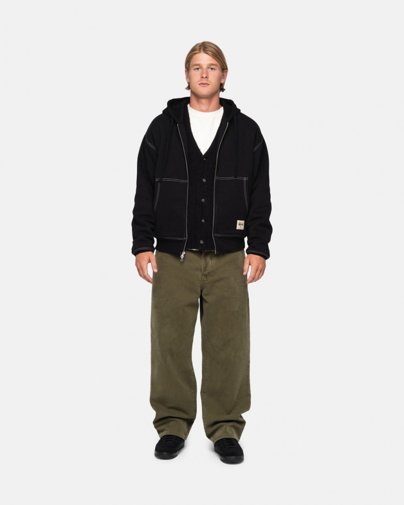 Stussy Big Ol& Jean Washed Canvas - Unisex Pants Olijfgroen | NLXBR83372