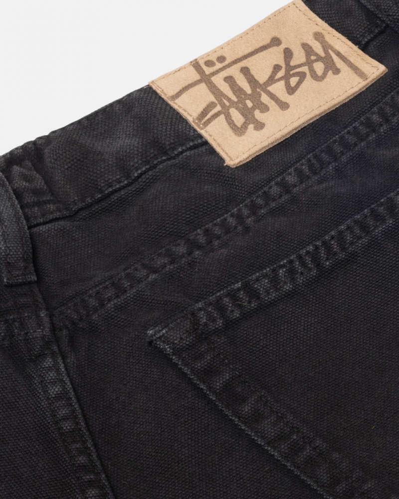 Stussy Big Ol& Jean Washed Canvas - Unisex Pants Zwart | QNLUV83518