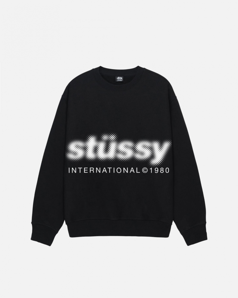 Stussy Blur Crew - Unisex Hoodies Zwart | UNLTG76321