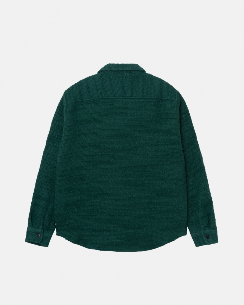 Stussy Boucle Wol Cpo Shirt - Unisex Tops Groen | NLNZX73191