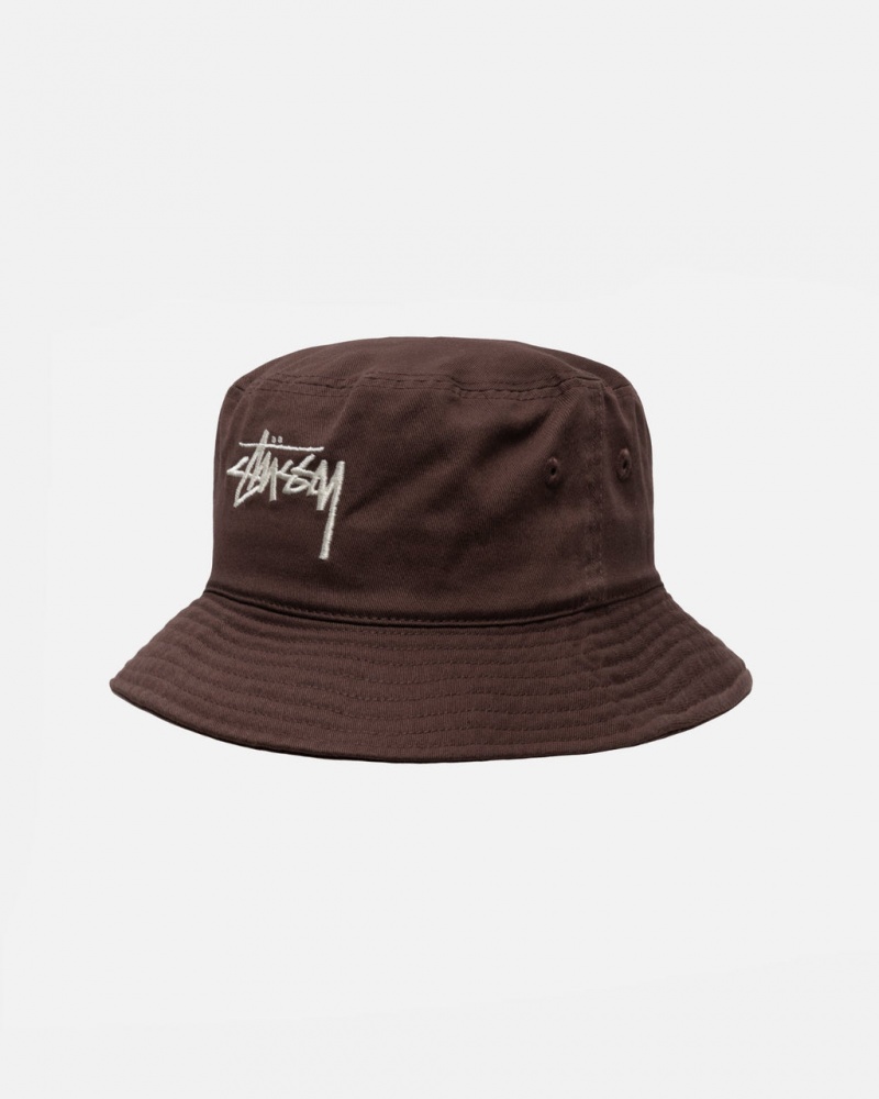 Stussy Bucket Hat Big Stock - Unisex Chocola | DNLVO53614