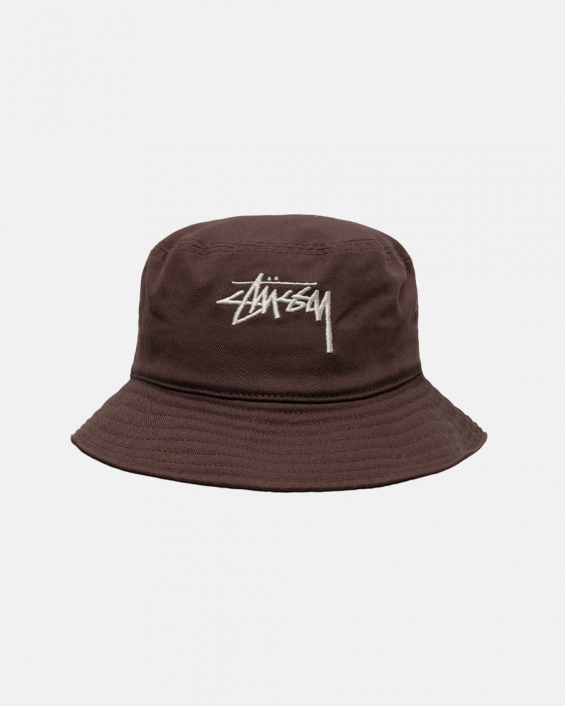 Stussy Bucket Hat Big Stock - Unisex Chocola | DNLVO53614