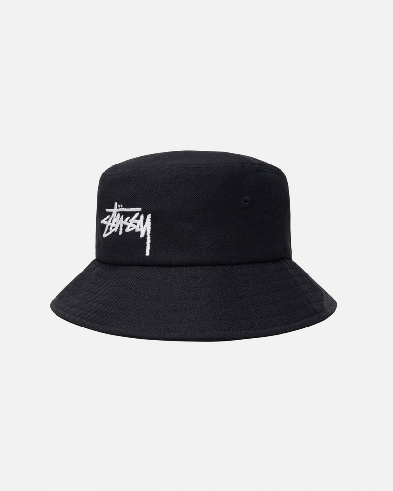 Stussy Bucket Hat Big Stock - Unisex Zwart | NLJBT25397