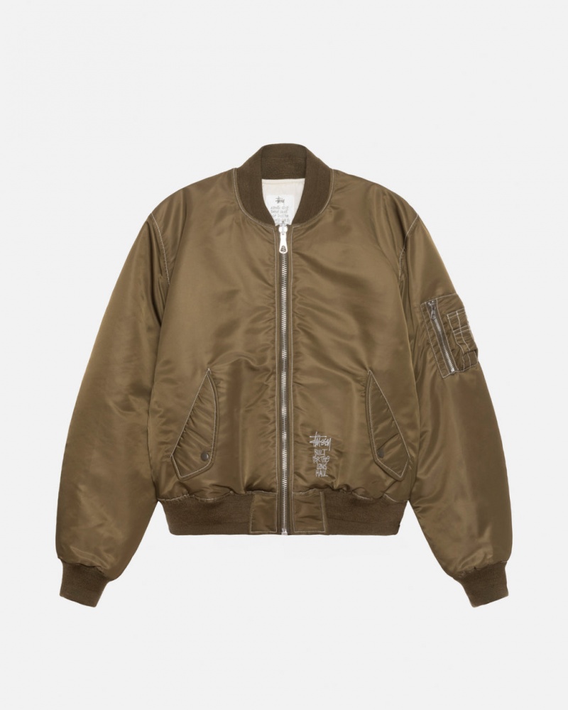 Stussy Built Reversible Bomber Jacket - Unisex Jackets Bruin | NLJKU17421