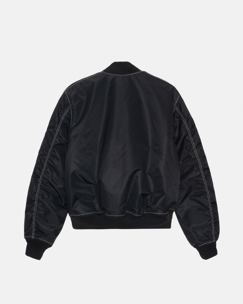 Stussy Built Reversible Bomber Jacket - Unisex Jackets Zwart | DNLKV96906