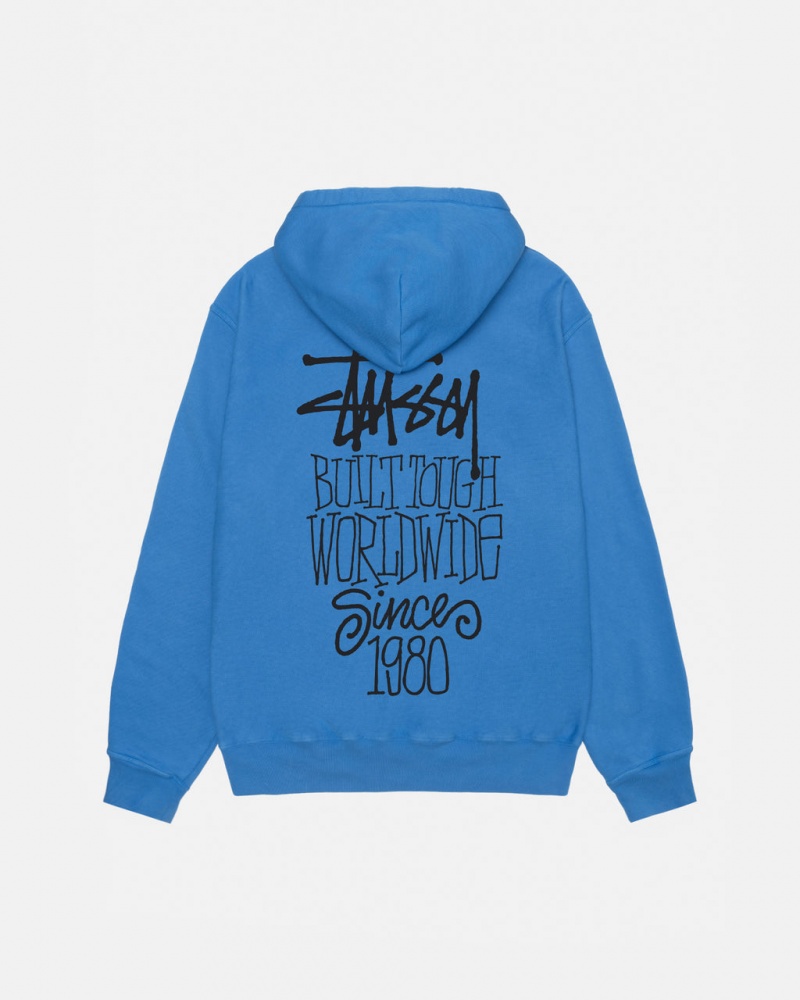 Stussy Built Tough Hoodie Pigment Dyed - Unisex Hoodies Blauw | ZNLMJ54173