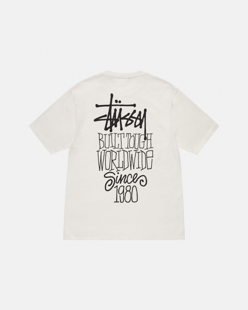 Stussy Built Tough Tee Pigment Dyed - Unisex Shortsleeve Beige | XNLBH75230