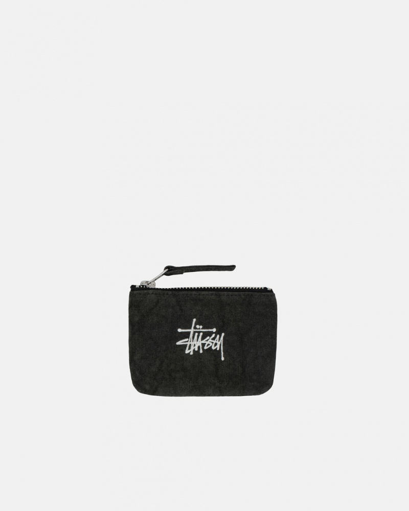 Stussy Canvas Coin Pouch - Unisex Bags Zwart | NLCIF96917