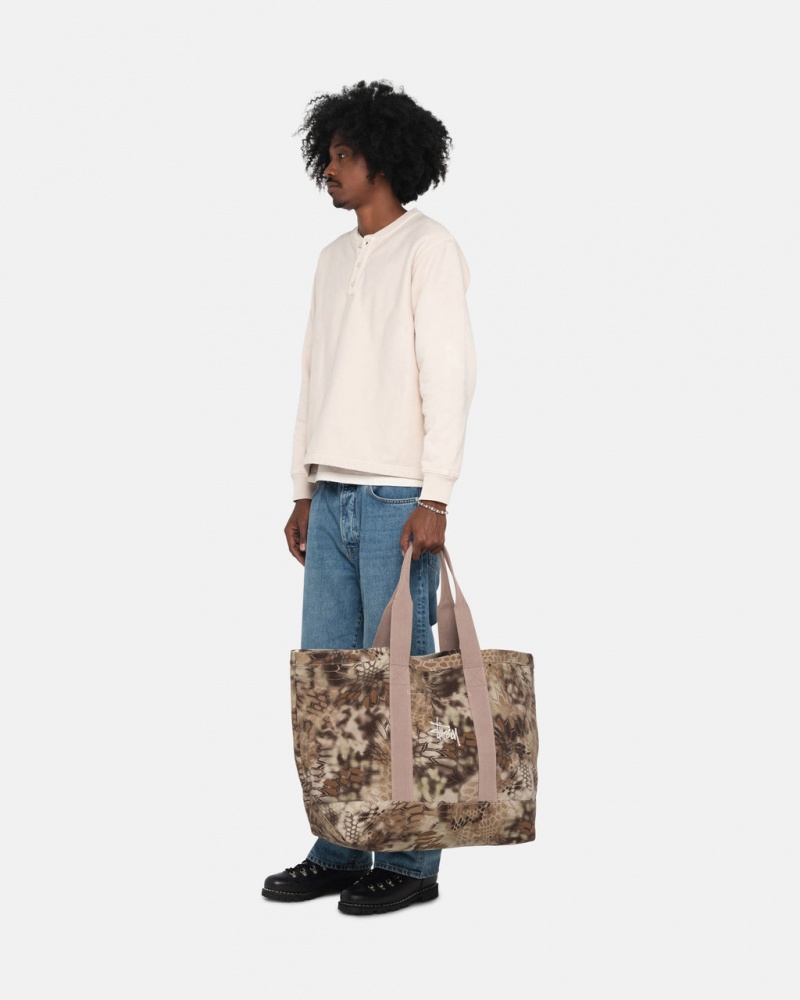 Stussy Canvas Extra Large Tote Bag - Unisex Bags Bruin | SNLNY40005