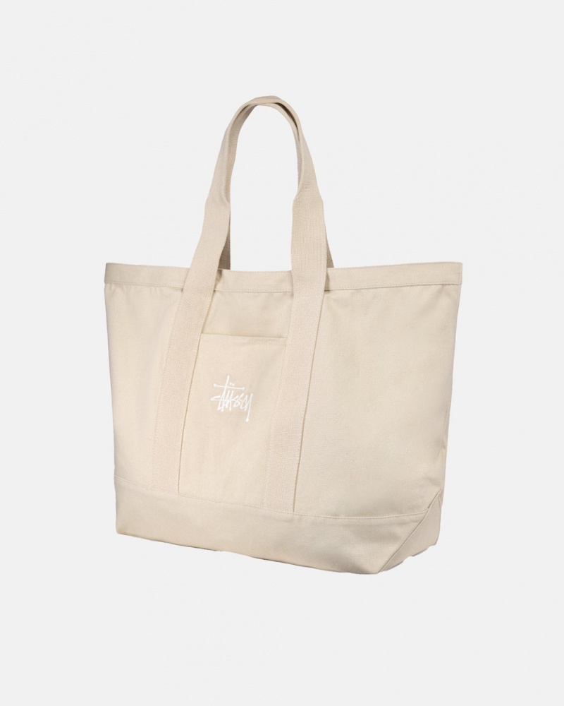 Stussy Canvas Extra Large Tote Bag - Unisex Bags Beige | UNLTG24100