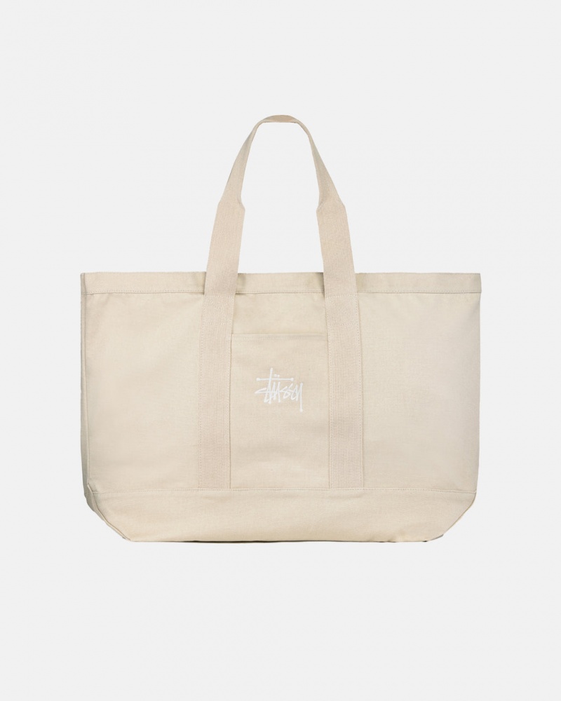 Stussy Canvas Extra Large Tote Bag - Unisex Bags Beige | UNLTG24100