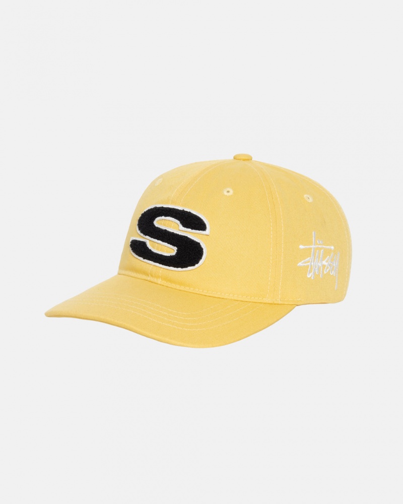 Stussy Chenille S Low Pro Cap - Unisex Mosterdgeel | TNLPQ37535