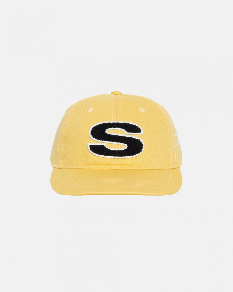 Stussy Chenille S Low Pro Cap - Unisex Mosterdgeel | TNLPQ37535