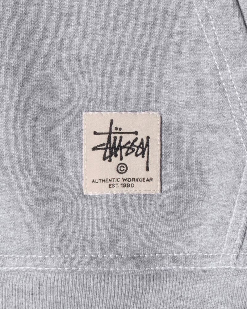 Stussy Contrast Stitch Label Hoodie - Unisex Hoodies Grijs | NLEGJ91608