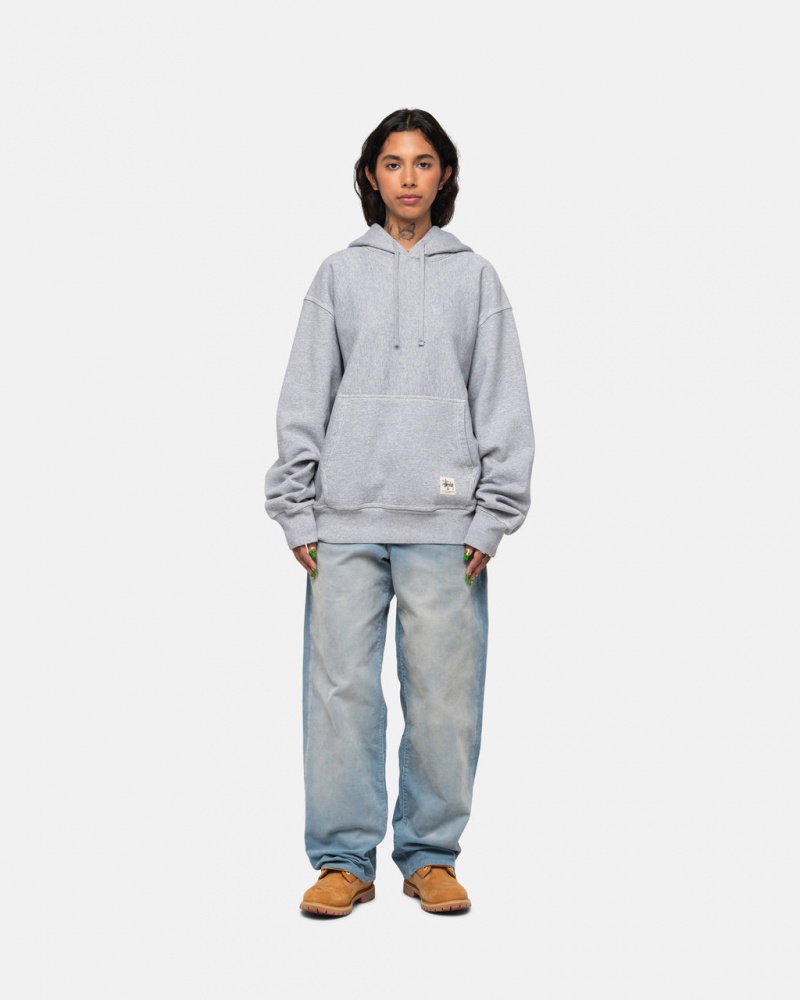 Stussy Contrast Stitch Label Hoodie - Unisex Hoodies Grijs | NLEGJ91608