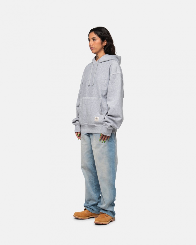 Stussy Contrast Stitch Label Hoodie - Unisex Hoodies Grijs | NLEGJ91608