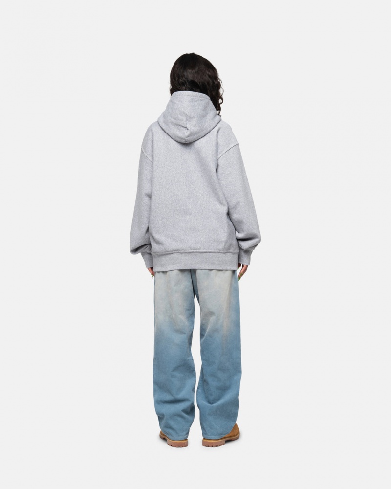 Stussy Contrast Stitch Label Hoodie - Unisex Hoodies Grijs | NLEGJ91608