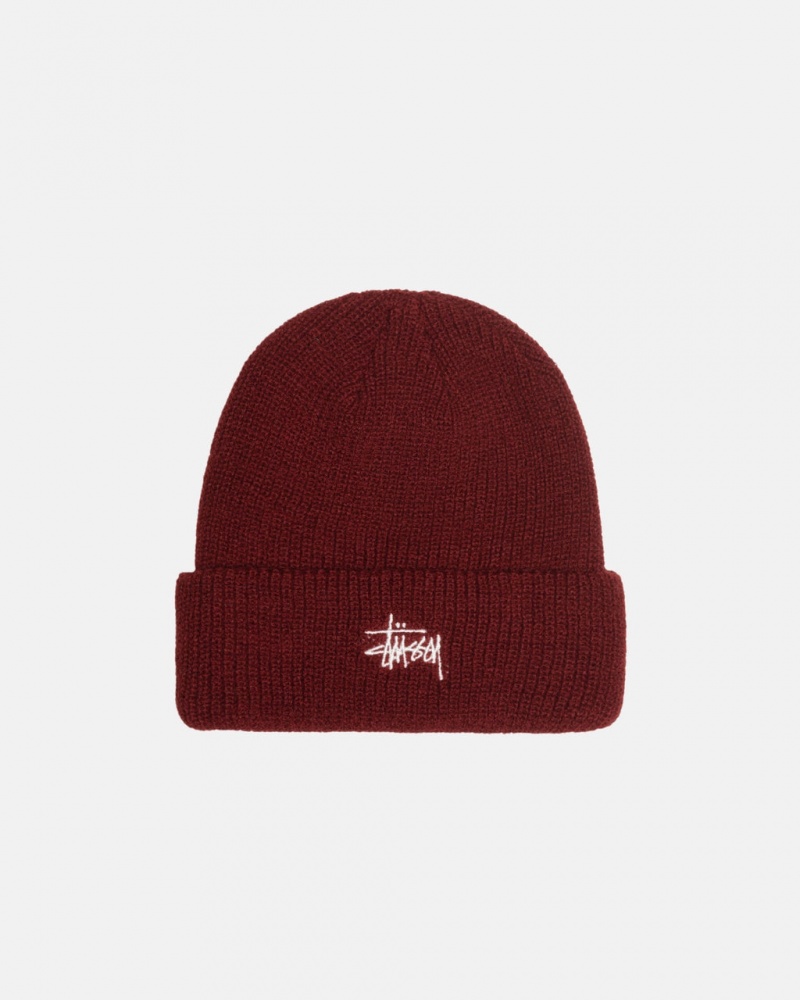 Stussy Cuff Beanie Basic - Unisex Donkerrood | NLDYB80682