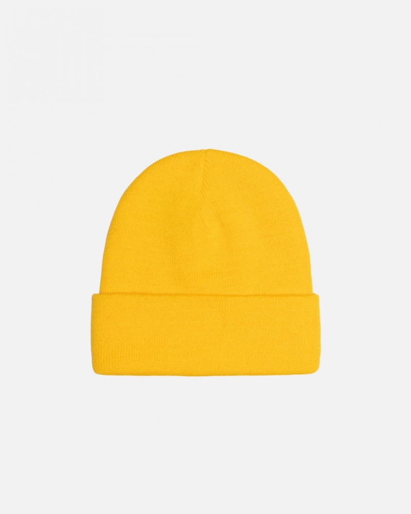 Stussy Cuff Beanie Stock - Unisex Mosterdgeel | YNLVQ79653