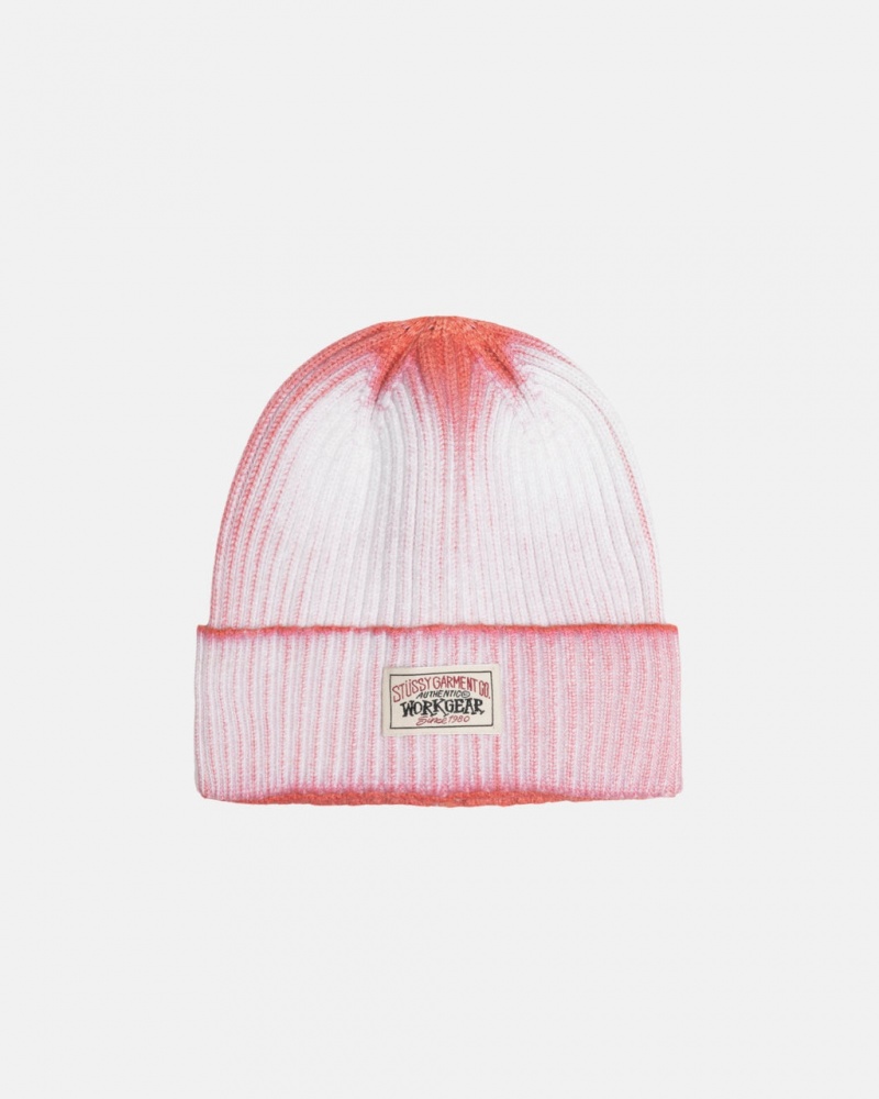 Stussy Cuff Beanie Workgear Spray - Unisex Oranje | XNLBH54774