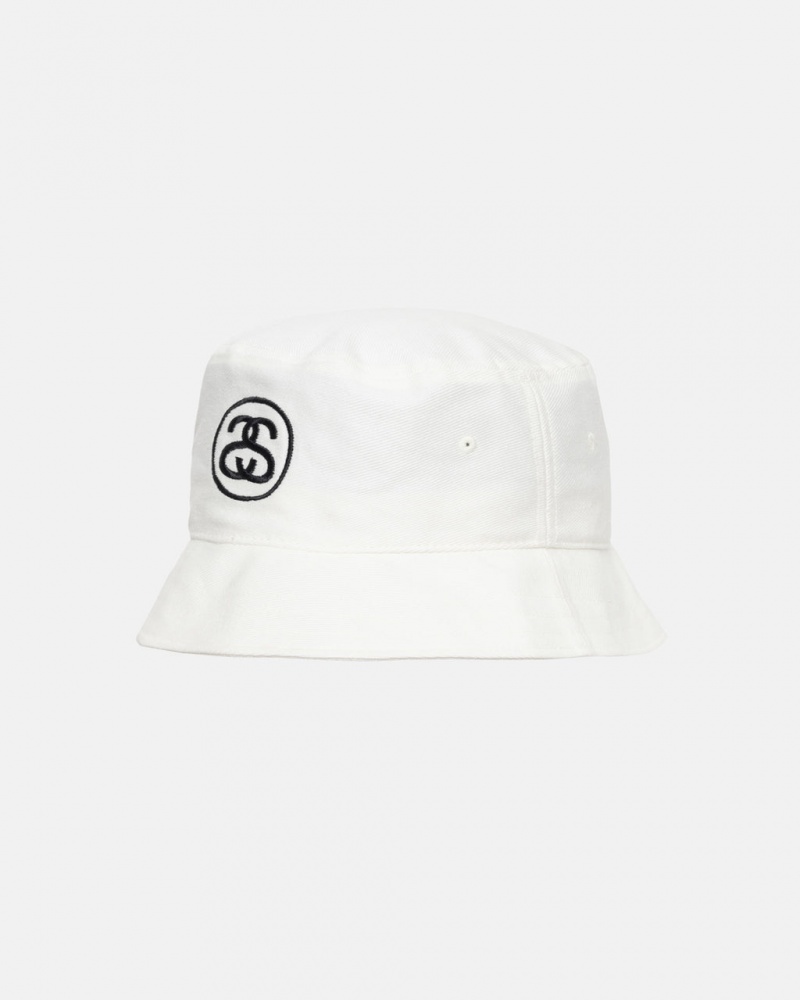 Stussy Deep Bucket Hat SS Link - Unisex Wit | MNLHR75410