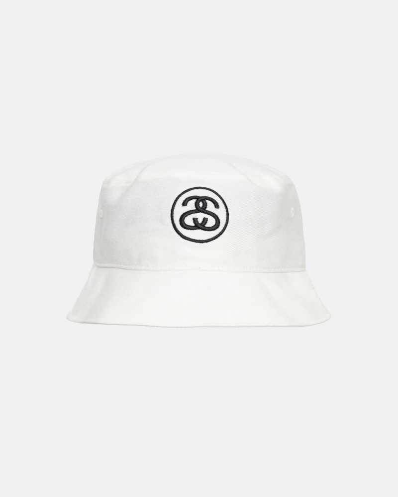 Stussy Deep Bucket Hat SS Link - Unisex Wit | MNLHR75410