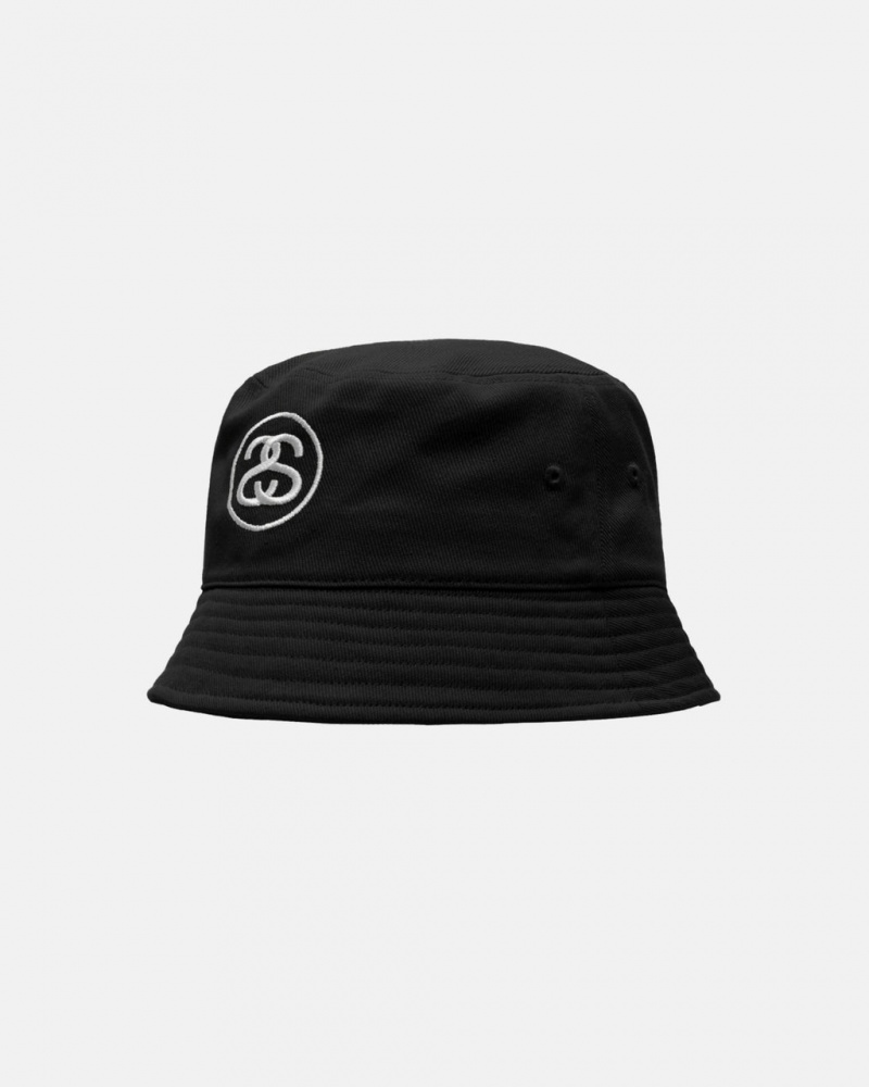 Stussy Deep Bucket Hat SS Link - Unisex Zwart | NLJVR25893