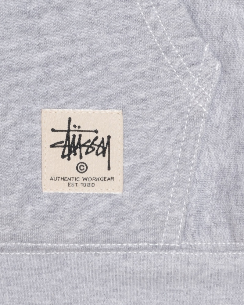 Stussy Double Face Label Zip Hoodie - Unisex Hoodies Grijs | XNLBH37008