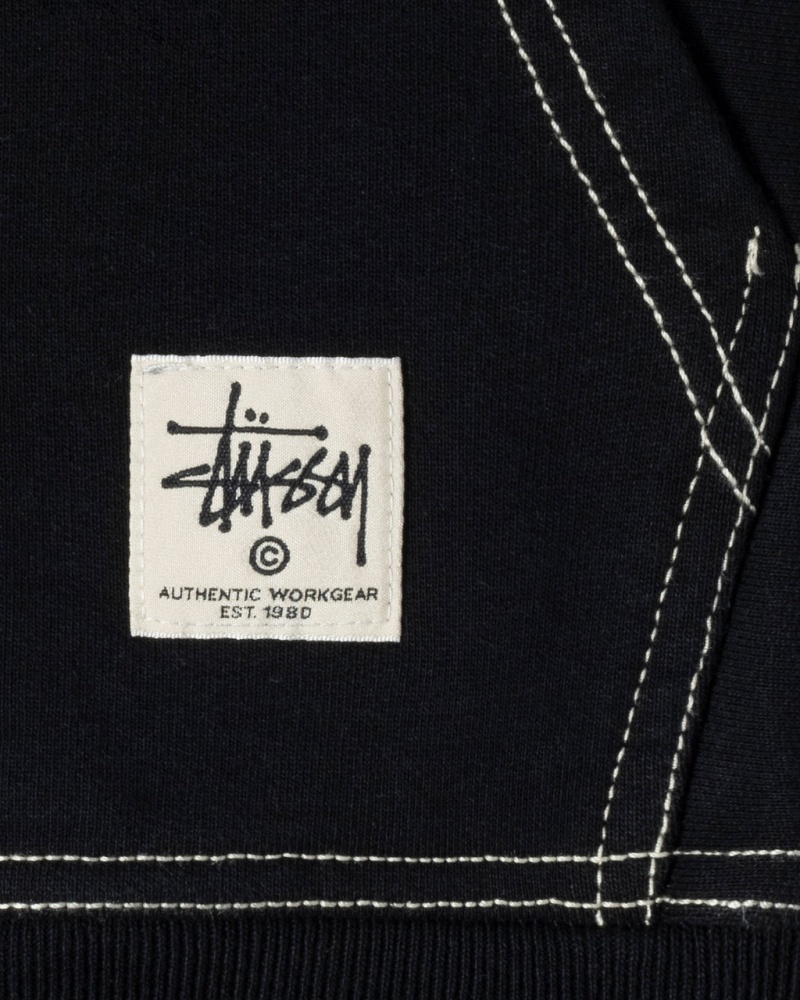 Stussy Double Face Label Zip Hoodie - Unisex Hoodies Zwart | XNLGW50215