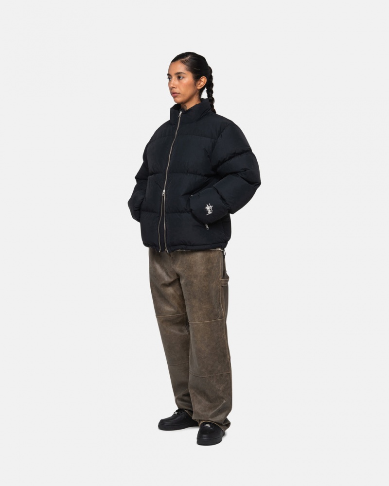 Stussy Down Puffer Nylon - Unisex Jackets Zwart | NLJKU51206