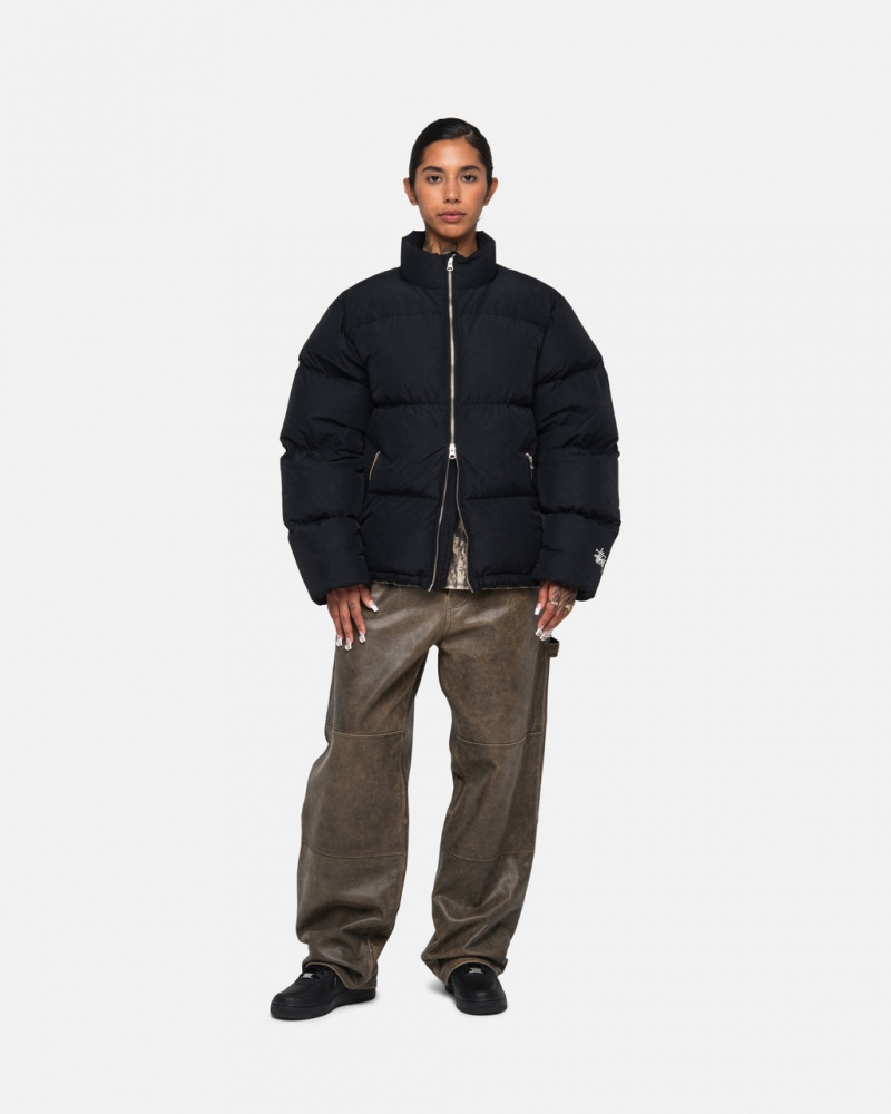 Stussy Down Puffer Nylon - Unisex Jackets Zwart | NLJKU51206