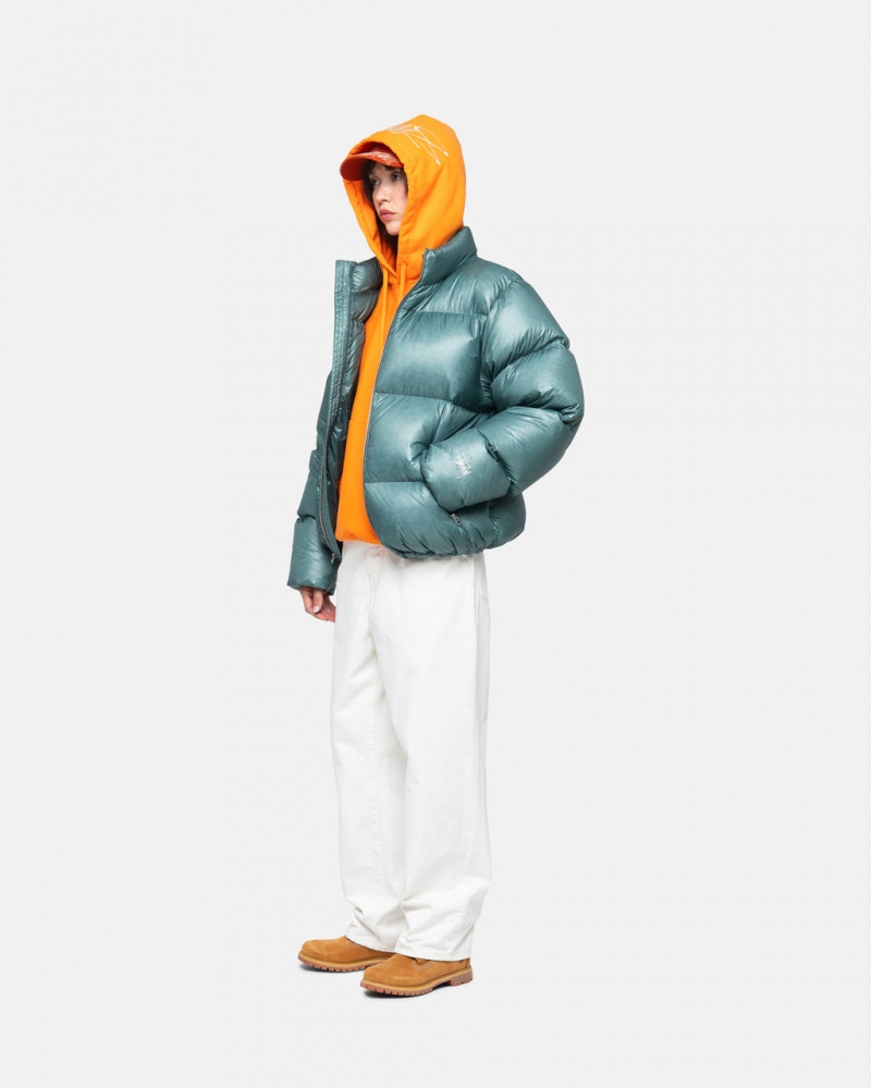 Stussy Down Puffer Parachute Ripstop - Unisex Jackets Blauw | ENLVG21545