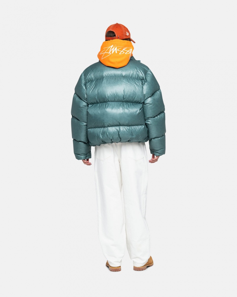 Stussy Down Puffer Parachute Ripstop - Unisex Jackets Blauw | ENLVG21545