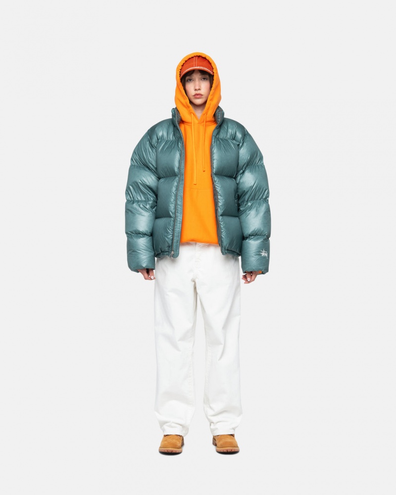 Stussy Down Puffer Parachute Ripstop - Unisex Jackets Blauw | ENLVG21545