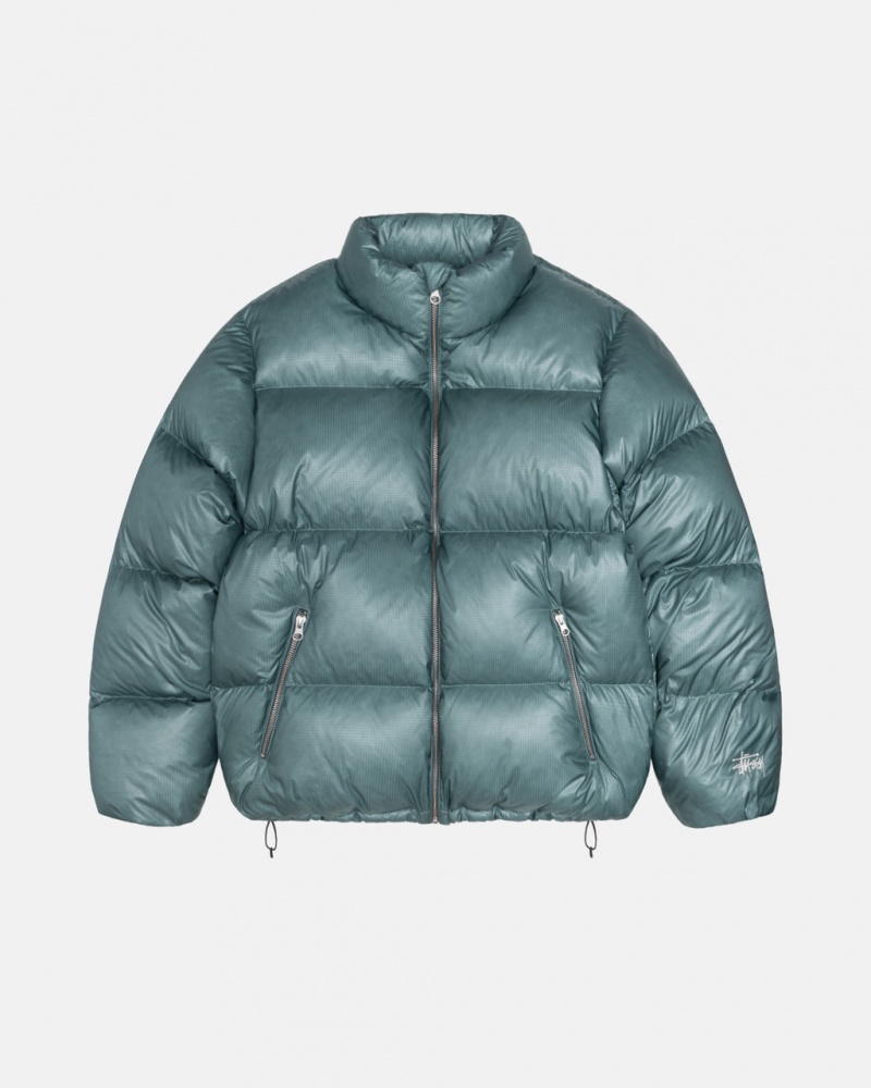 Stussy Down Puffer Parachute Ripstop - Unisex Jackets Blauw | ENLVG21545