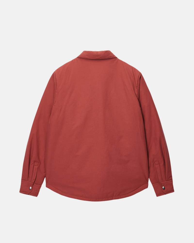 Stussy Gewatteerd Tech Over Shirt - Unisex Tops Shirts Donkerrood | BNLSD59982