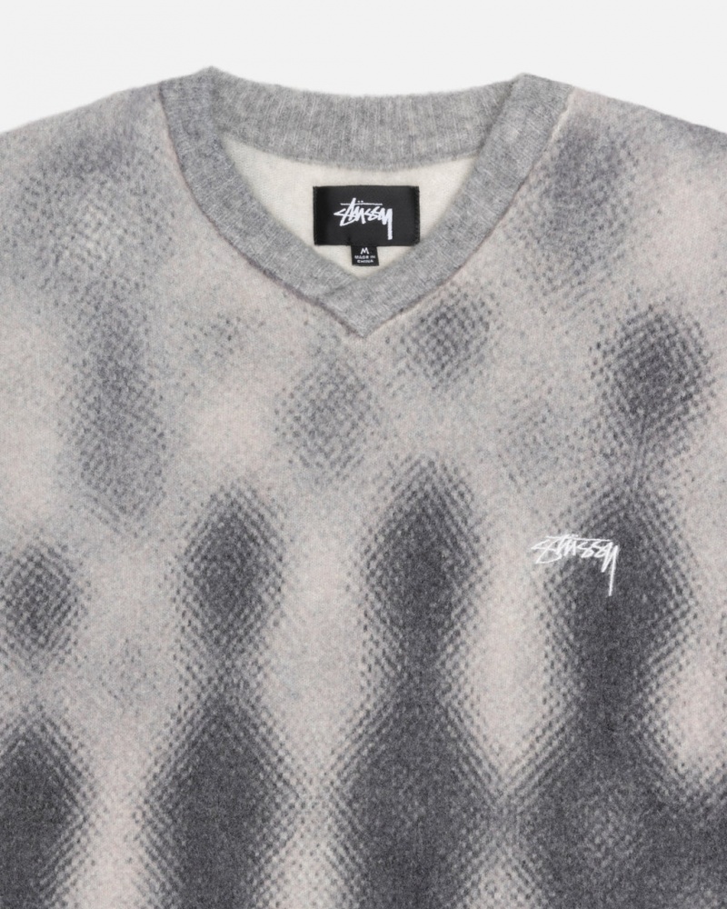 Stussy Gradient Dot Brushed Trui - Unisex Sweaters Grijs | NLQCS18886