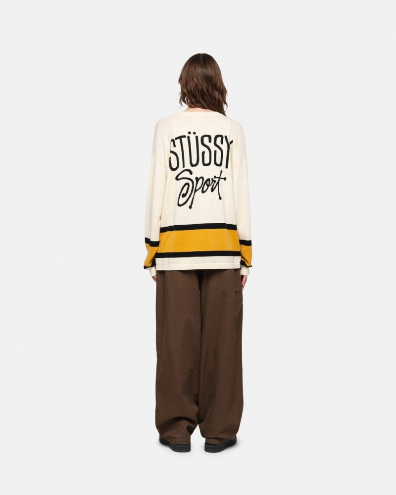 Stussy Hockey Trui - Unisex Sweaters Beige | ZNLNQ19295