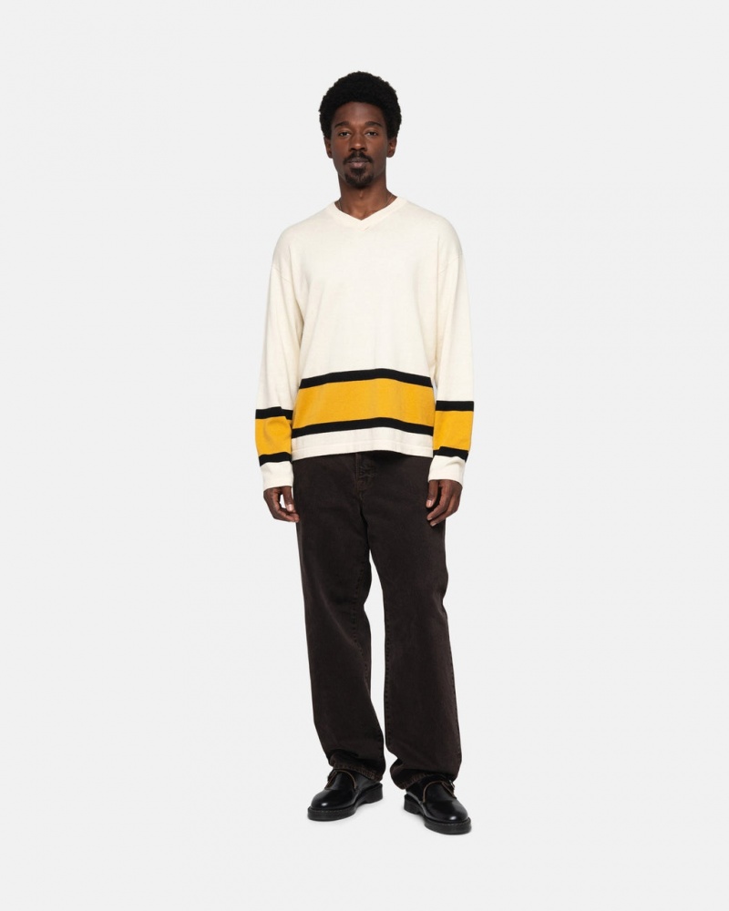 Stussy Hockey Trui - Unisex Sweaters Beige | ZNLNQ19295