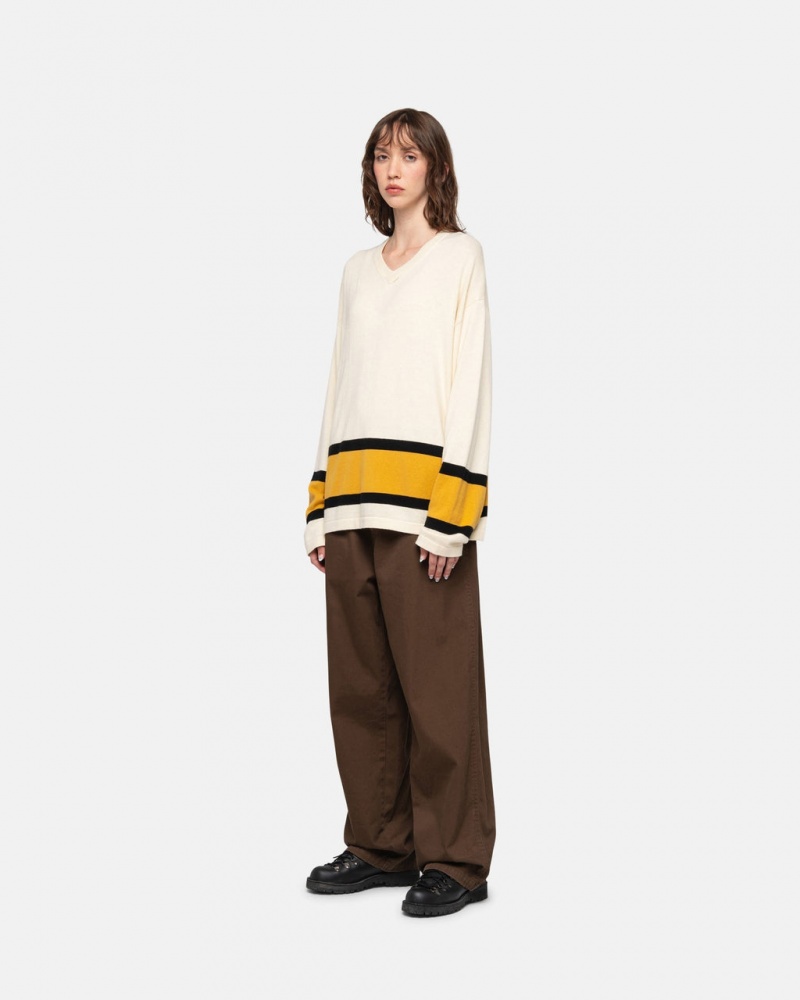 Stussy Hockey Trui - Unisex Sweaters Beige | ZNLNQ19295